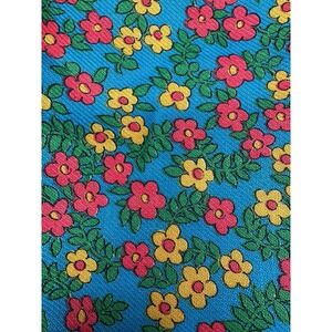 Vintage Woven Fabric Mod Retro 1960s Floral Material Sewing Crafts 44"Wx84"L